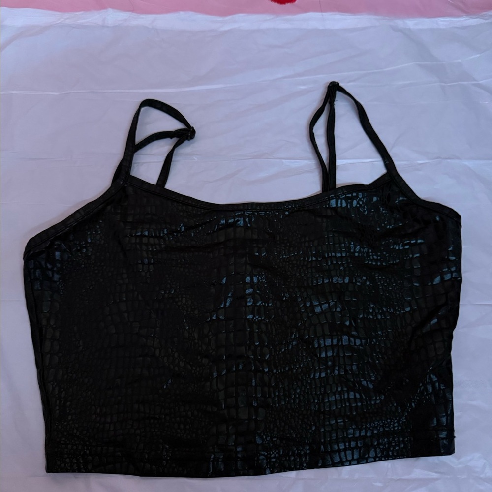 SHEIN Black Fitted Crop Camisole